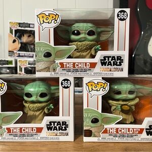 Funko Pop! Star Wars Mandalorian Lot of 3. 2 of #368 and 1 of #378
